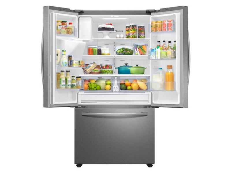 [SAMSUNG]27 cu. ft. Large Capacity 3-Door French Door Refrigerator with External Water & Ice Dispenser - Stainless Steel