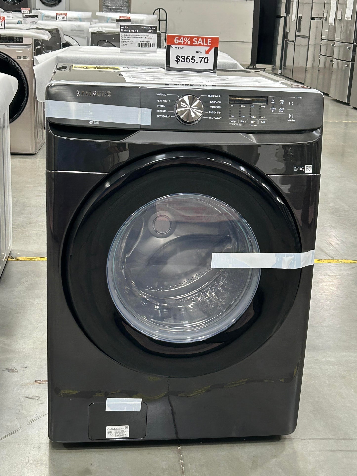 [SAMSUNG]4.5 Cu. Ft. High Efficiency Stackable Front Load Washer with Steam and Vibration Reduction Technology+