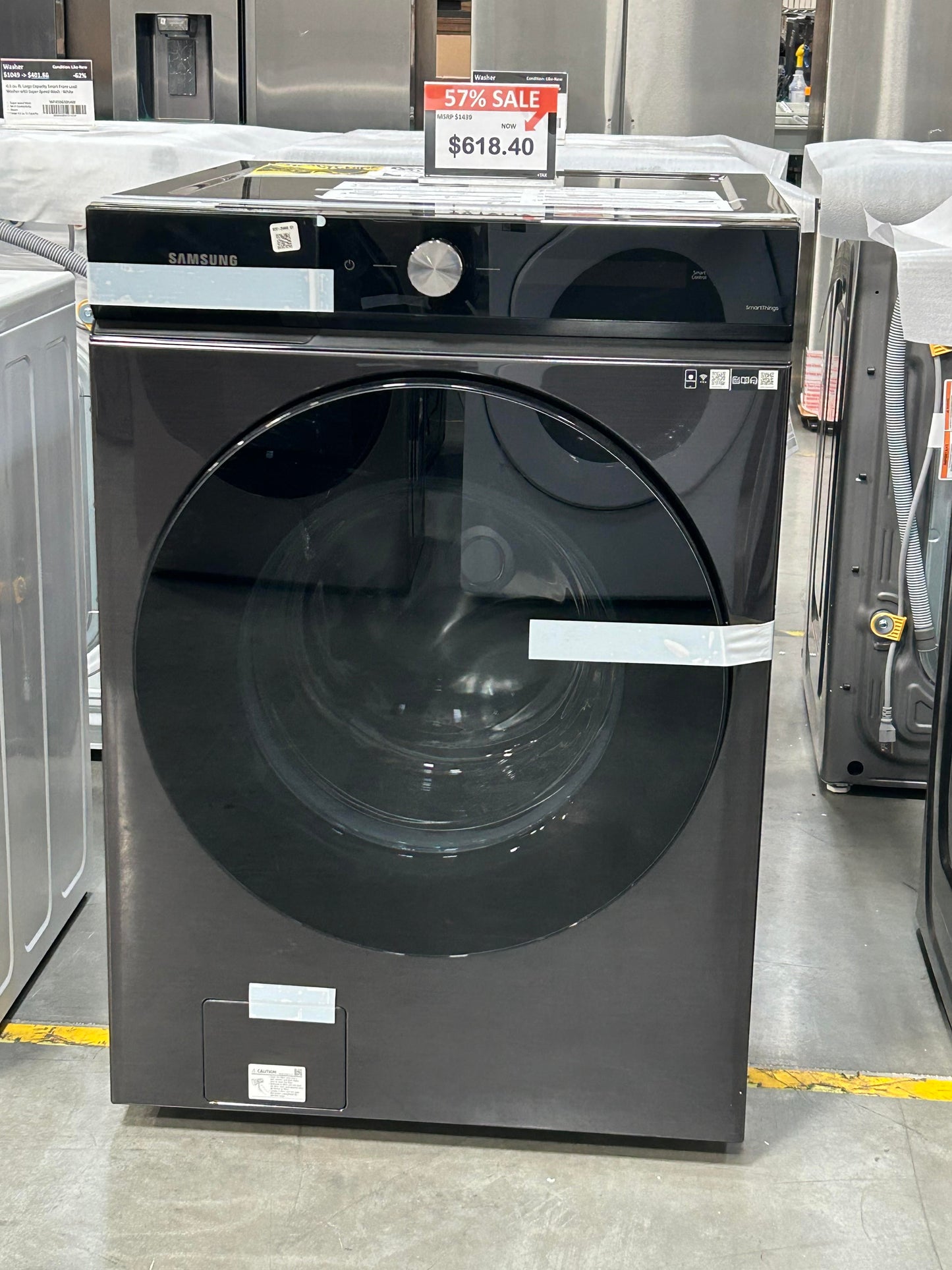 Bespoke 5.3 cu. ft. Ultra Capacity Front Load Washer with Super Speed Wash and AI Smart Dial - Brushed Black